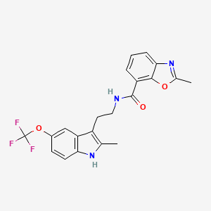 molecular formula C21H18F3N3O3 B15004541 2-methyl-N-{2-[2-methyl-5-(trifluoromethoxy)-1H-indol-3-yl]ethyl}-1,3-benzoxazole-7-carboxamide 