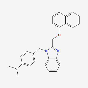 molecular formula C28H26N2O B15004543 2-[(naphthalen-1-yloxy)methyl]-1-[4-(propan-2-yl)benzyl]-1H-benzimidazole 