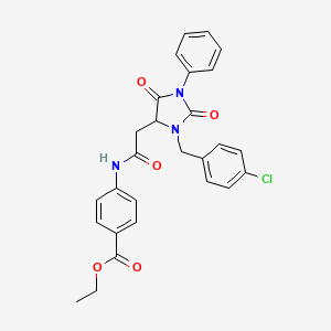 Ethyl 4-({[3-(4-chlorobenzyl)-2,5-dioxo-1-phenylimidazolidin-4-yl]acetyl}amino)benzoate