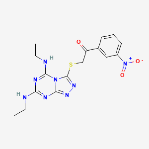 2-{[5,7-Bis(ethylamino)[1,2,4]triazolo[4,3-a][1,3,5]triazin-3-yl]sulfanyl}-1-(3-nitrophenyl)ethanone