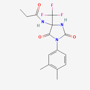 N-[1-(3,4-dimethylphenyl)-2,5-dioxo-4-(trifluoromethyl)imidazolidin-4-yl]propanamide