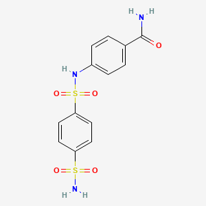 molecular formula C13H13N3O5S2 B15004605 4-{[(4-Sulfamoylphenyl)sulfonyl]amino}benzamide 