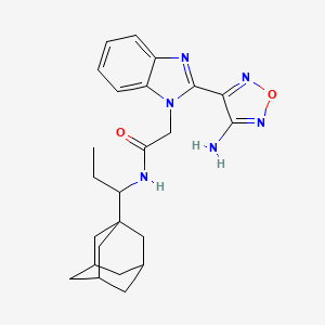 molecular formula C24H30N6O2 B15004609 N-[1-(Adamantan-1-YL)propyl]-2-[2-(4-amino-1,2,5-oxadiazol-3-YL)-1H-1,3-benzodiazol-1-YL]acetamide 