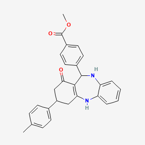 methyl 4-[3-(4-methylphenyl)-1-oxo-2,3,4,5,10,11-hexahydro-1H-dibenzo[b,e][1,4]diazepin-11-yl]benzoate