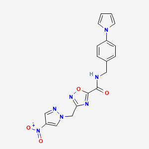 3-[(4-nitro-1H-pyrazol-1-yl)methyl]-N-[4-(1H-pyrrol-1-yl)benzyl]-1,2,4-oxadiazole-5-carboxamide