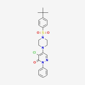 molecular formula C24H27ClN4O3S B15004651 5-{4-[(4-tert-butylphenyl)sulfonyl]piperazin-1-yl}-4-chloro-2-phenylpyridazin-3(2H)-one 