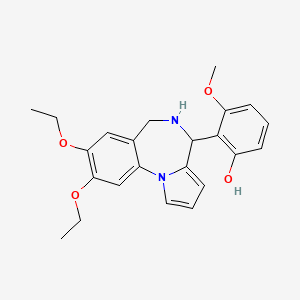 2-(8,9-diethoxy-5,6-dihydro-4H-pyrrolo[1,2-a][1,4]benzodiazepin-4-yl)-3-methoxyphenol