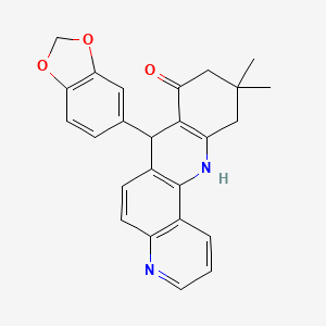 7-(1,3-benzodioxol-5-yl)-10,10-dimethyl-7,10,11,12-tetrahydrobenzo[b][1,7]phenanthrolin-8(9H)-one