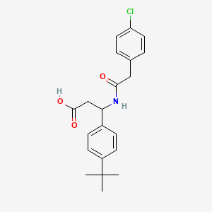 molecular formula C21H24ClNO3 B15004720 3-(4-Tert-butylphenyl)-3-{[(4-chlorophenyl)acetyl]amino}propanoic acid 