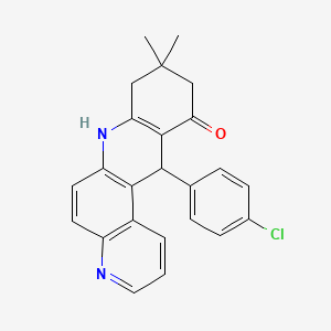 7H-Benzo[b][4,7]phenanthrolin-11-one, 12-(4-chlorophenyl)-9,9-dimethyl-8,9,10,12-tetrahydro-