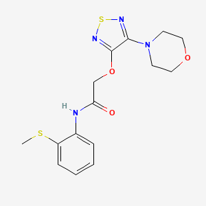 molecular formula C15H18N4O3S2 B15004741 N-[2-(methylsulfanyl)phenyl]-2-{[4-(morpholin-4-yl)-1,2,5-thiadiazol-3-yl]oxy}acetamide 