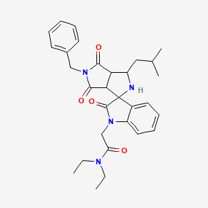 2-[5'-benzyl-3'-(2-methylpropyl)-2,4',6'-trioxo-3',3a',4',5',6',6a'-hexahydro-2'H-spiro[indole-3,1'-pyrrolo[3,4-c]pyrrol]-1(2H)-yl]-N,N-diethylacetamide