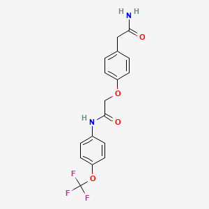 molecular formula C17H15F3N2O4 B15004762 2-[4-(carbamoylmethyl)phenoxy]-N-[4-(trifluoromethoxy)phenyl]acetamide 