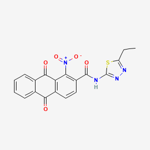 molecular formula C19H12N4O5S B15004770 N-(5-ethyl-1,3,4-thiadiazol-2-yl)-1-nitro-9,10-dioxo-9,10-dihydroanthracene-2-carboxamide 