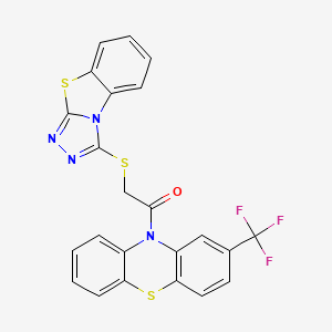 2-([1,2,4]triazolo[3,4-b][1,3]benzothiazol-3-ylsulfanyl)-1-[2-(trifluoromethyl)-10H-phenothiazin-10-yl]ethanone