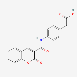 molecular formula C18H13NO5 B15004796 4-[(2-Oxo-2H-chromene-3-carbonyl)amino]phenylacetic acid CAS No. 111947-25-2