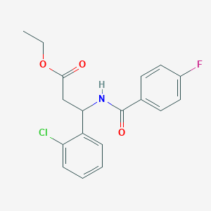 molecular formula C18H17ClFNO3 B15004804 Ethyl 3-(2-chlorophenyl)-3-{[(4-fluorophenyl)carbonyl]amino}propanoate 