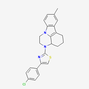 3-[4-(4-chlorophenyl)-1,3-thiazol-2-yl]-8-methyl-2,3,3a,4,5,6-hexahydro-1H-pyrazino[3,2,1-jk]carbazole