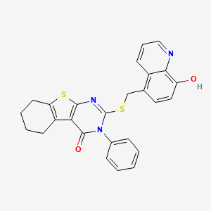 2-{[(8-hydroxy-5-quinolyl)methyl]sulfanyl}-3-phenyl-5,6,7,8-tetrahydro[1]benzothieno[2,3-d]pyrimidin-4(3H)-one