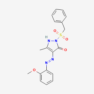 (4Z)-2-(benzylsulfonyl)-4-[2-(2-methoxyphenyl)hydrazinylidene]-5-methyl-2,4-dihydro-3H-pyrazol-3-one