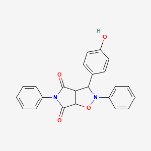 molecular formula C23H18N2O4 B15004852 Tetrahydropyrrolo[3,4-d]isoxazole-4,6-dione, 3-(4-hydroxyphenyl)-2,5-diphenyl- 