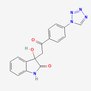 molecular formula C17H13N5O3 B15004858 3-hydroxy-3-{2-oxo-2-[4-(1H-tetrazol-1-yl)phenyl]ethyl}-1,3-dihydro-2H-indol-2-one CAS No. 695214-00-7