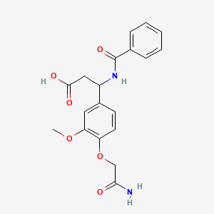 molecular formula C19H20N2O6 B15004864 3-[4-(2-Amino-2-oxoethoxy)-3-methoxyphenyl]-3-[(phenylcarbonyl)amino]propanoic acid 