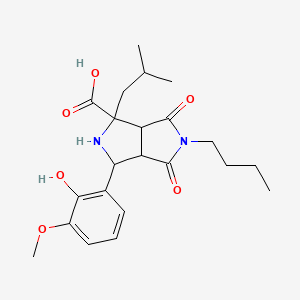 molecular formula C22H30N2O6 B15004870 5-Butyl-3-(2-hydroxy-3-methoxyphenyl)-1-(2-methylpropyl)-4,6-dioxooctahydropyrrolo[3,4-c]pyrrole-1-carboxylic acid 