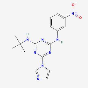 N-tert-butyl-6-(1H-imidazol-1-yl)-N'-(3-nitrophenyl)-1,3,5-triazine-2,4-diamine