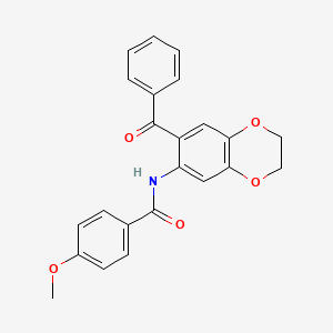 molecular formula C23H19NO5 B15004919 N-(7-benzoyl-2,3-dihydro-1,4-benzodioxin-6-yl)-4-methoxybenzamide 