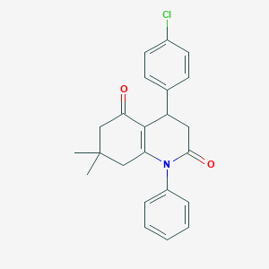 molecular formula C23H22ClNO2 B15004933 4-(4-chlorophenyl)-7,7-dimethyl-1-phenyl-4,6,7,8-tetrahydroquinoline-2,5(1H,3H)-dione 