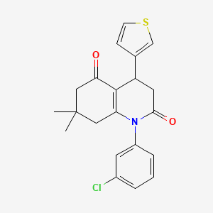 molecular formula C21H20ClNO2S B15004946 1-(3-chlorophenyl)-7,7-dimethyl-4-(thiophen-3-yl)-4,6,7,8-tetrahydroquinoline-2,5(1H,3H)-dione 