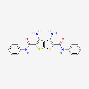 molecular formula C20H16N4O2S2 B15004970 Thieno[2,3-b]thiophene-2,5-dicarboxamide, 3,4-diamino-N,N'-diphenyl- CAS No. 633279-52-4