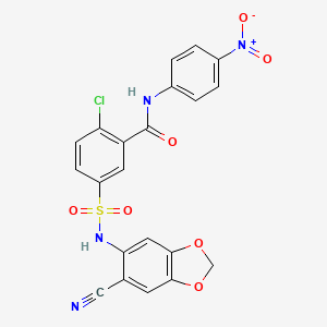 2-chloro-5-[(6-cyano-1,3-benzodioxol-5-yl)sulfamoyl]-N-(4-nitrophenyl)benzamide