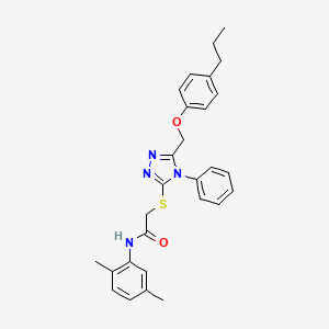 N-(2,5-dimethylphenyl)-2-({4-phenyl-5-[(4-propylphenoxy)methyl]-4H-1,2,4-triazol-3-yl}sulfanyl)acetamide