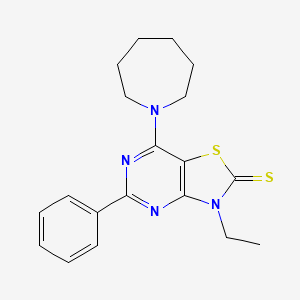 7-(azepan-1-yl)-3-ethyl-5-phenyl[1,3]thiazolo[4,5-d]pyrimidine-2(3H)-thione