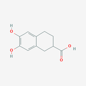 molecular formula C11H12O4 B150050 6,7-Dihydroxy-1,2,3,4-tetrahydronaphthalene-2-carboxylic acid CAS No. 134101-50-1