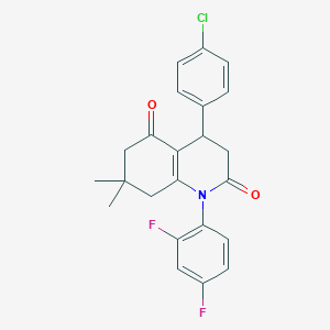 molecular formula C23H20ClF2NO2 B15005001 4-(4-chlorophenyl)-1-(2,4-difluorophenyl)-7,7-dimethyl-4,6,7,8-tetrahydroquinoline-2,5(1H,3H)-dione 