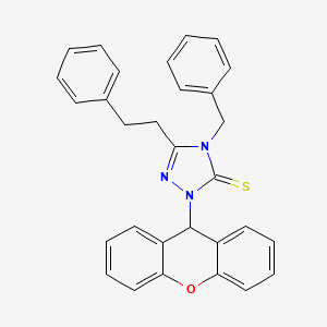 4-benzyl-5-(2-phenylethyl)-2-(9H-xanthen-9-yl)-2,4-dihydro-3H-1,2,4-triazole-3-thione