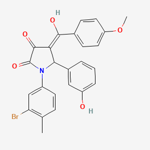 molecular formula C25H20BrNO5 B15005031 1-(3-bromo-4-methylphenyl)-3-hydroxy-5-(3-hydroxyphenyl)-4-[(4-methoxyphenyl)carbonyl]-1,5-dihydro-2H-pyrrol-2-one 