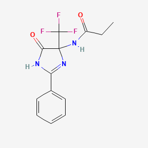 N-[5-oxo-2-phenyl-4-(trifluoromethyl)-4,5-dihydro-1H-imidazol-4-yl]propanamide