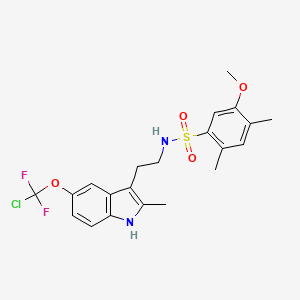 molecular formula C21H23ClF2N2O4S B15005035 N-(2-{5-[chloro(difluoro)methoxy]-2-methyl-1H-indol-3-yl}ethyl)-5-methoxy-2,4-dimethylbenzenesulfonamide 