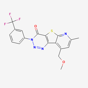 13-(methoxymethyl)-11-methyl-5-[3-(trifluoromethyl)phenyl]-8-thia-3,4,5,10-tetrazatricyclo[7.4.0.02,7]trideca-1(13),2(7),3,9,11-pentaen-6-one