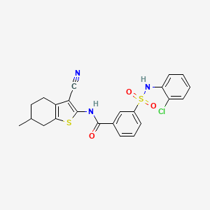 molecular formula C23H20ClN3O3S2 B15005075 3-[(2-chlorophenyl)sulfamoyl]-N-(3-cyano-6-methyl-4,5,6,7-tetrahydro-1-benzothiophen-2-yl)benzamide 