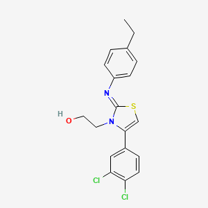 2-[(2Z)-4-(3,4-dichlorophenyl)-2-[(4-ethylphenyl)imino]-1,3-thiazol-3(2H)-yl]ethanol