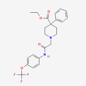 molecular formula C23H25F3N2O4 B15005088 Ethyl 1-(2-oxo-2-{[4-(trifluoromethoxy)phenyl]amino}ethyl)-4-phenylpiperidine-4-carboxylate 