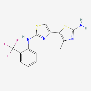 molecular formula C14H11F3N4S2 B15005100 4'-methyl-N~2~-[2-(trifluoromethyl)phenyl]-4,5'-bi-1,3-thiazole-2,2'-diamine 