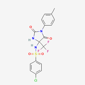 molecular formula C17H13ClF3N3O4S B15005142 4-chloro-N-[1-(4-methylphenyl)-2,5-dioxo-4-(trifluoromethyl)imidazolidin-4-yl]benzenesulfonamide 