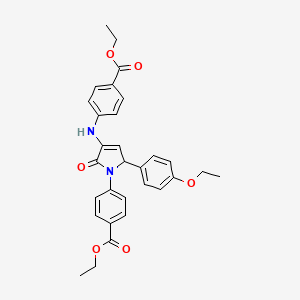 Ethyl 4-(3-{[4-(ethoxycarbonyl)phenyl]amino}-5-(4-ethoxyphenyl)-2-oxo-2,5-dihydro-1H-pyrrol-1-YL)benzoate