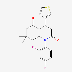 molecular formula C21H19F2NO2S B15005152 1-(2,4-difluorophenyl)-7,7-dimethyl-4-(thiophen-3-yl)-4,6,7,8-tetrahydroquinoline-2,5(1H,3H)-dione 